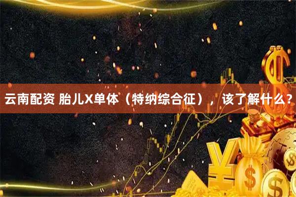 云南配资 胎儿X单体（特纳综合征），该了解什么？